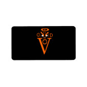 Oranje lettergreppels etiket (Voorkant)