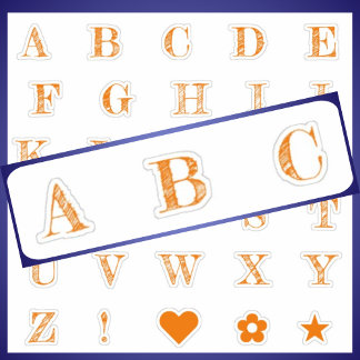 Oranje letters | Monogram Alfabet Stickers