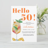 Oranje Leuke Drink 50e Verjaardag Kaart (Staand voorkant)