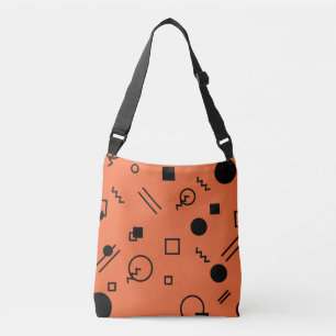 Oranje, leuke, trendy, geometrische Memphis-afbeel Crossbody Tas