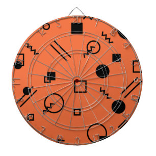 Oranje, leuke, trendy, geometrische Memphis-afbeel Dartbord