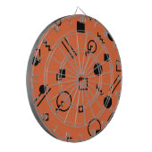 Oranje, leuke, trendy, geometrische Memphis-afbeel Dartbord (Voorkant Links)