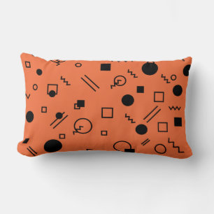 Oranje, leuke, trendy, geometrische Memphis-afbeel Kussen