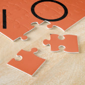 Oranje, leuke, trendy, geometrische Memphis-afbeel Legpuzzel (Zijkant)