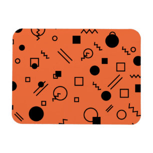 Oranje, leuke, trendy, geometrische Memphis-afbeel Magneet
