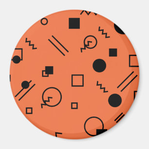 Oranje, leuke, trendy, geometrische Memphis-afbeel Magneet
