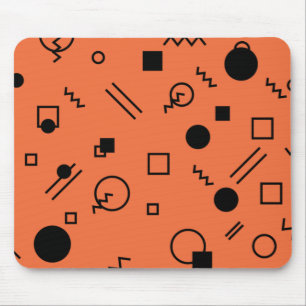 Oranje, leuke, trendy, geometrische Memphis-afbeel Muismat