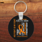 Oranje leukemie bestrijden Kankerbewustzijn Papa A Sleutelhanger (Voorkant)