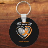 Oranje Leukemie Bewustzijn Geloof Hoop Liefde Chri Sleutelhanger (Voorkant)