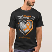 Oranje Leukemie Bewustzijn Geloof Hoop Liefde Chri T-shirt (Voorkant)