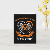 Oranje Leukemie Bewustzijn Kleine Jongen Kind Kan Kaart (Gele Bloem)