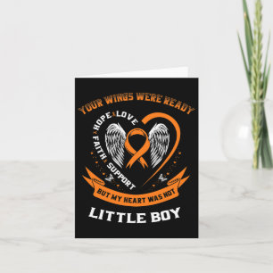 Oranje Leukemie Bewustzijn Kleine Jongen Kind Kan Kaart
