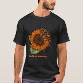 oranje leukemie bewustzijn zonnebloem cadeau krijg t-shirt (Voorkant)