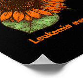 Oranje Leukemie Bewustzijn Zonnebloem Gift Warrior Poster (Hoek)