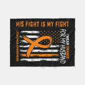 Oranje Leukemie Kankerbewustzijn Man Amerikaans Fleece Deken (Voorkant (Horizontaal))