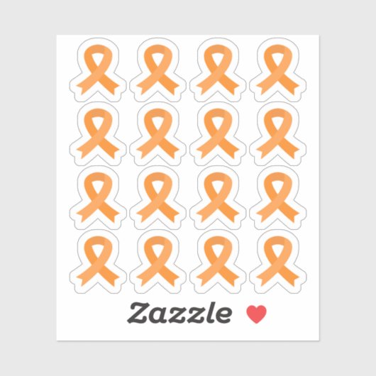 Oranje leukemie nierkanker bewustzijnslint sticker (Vel)