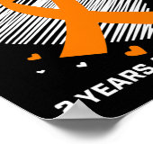 Oranje leukemie overlevende geschenken 2 jaar kank poster (Hoek)