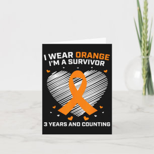 Oranje Leukemie Overlevende Gifts 3 Jaar Kankervri Kaart