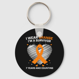 Oranje Leukemie Overlevende Gifts 7 Jaar Kankervri Sleutelhanger