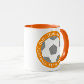 Oranje – Levendig en Speels Voetbal Vader Mok (Voorkant rechts)