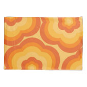 Oranje levendige Y2K Wildflower Bold Retro Spring Kussensloop (Achterkant)