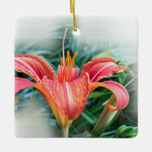 oranje lib keramisch ornament (Voorkant)