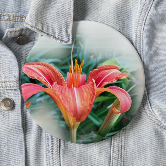 oranje lib ronde button 6,0 cm (In situ)