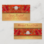 Oranje lichtfractaal Visitekaartje voor kant (Voorkant / Achterkant)