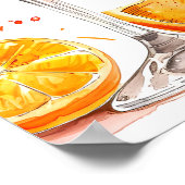 Oranje Liefde Op De Eerste Spritz Bruidsfeest Verw Poster (Hoek)
