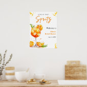 Oranje Liefde Op De Eerste Spritz Bruidsfeest Verw Poster (Keuken)