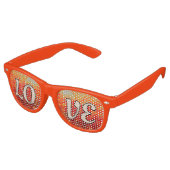 Oranje liefde retro zonnebril (Gekanteld)