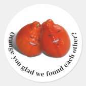 Oranje liefhebbers ronde sticker (Voorkant)