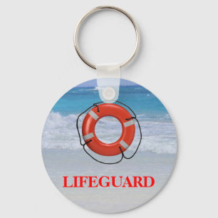 ORANJE LIFESAVER OP BEACH SLEUTELHANGER