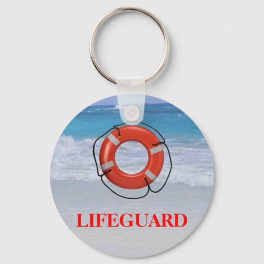 ORANJE LIFESAVER OP BEACH SLEUTELHANGER (Voorkant)
