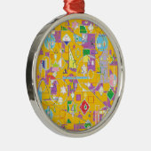 Oranje lijn metalen ornament (Rechts)