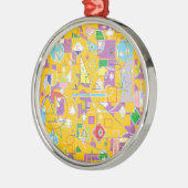 Oranje lijn metalen ornament (Links)