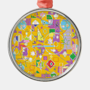 Oranje lijn metalen ornament