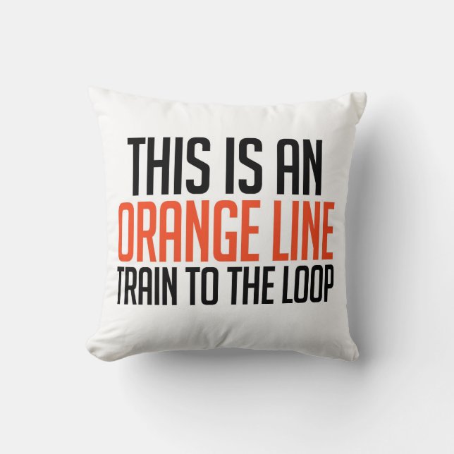 Oranje Lijn Trein naar de Loop Kussen (Voorkant)