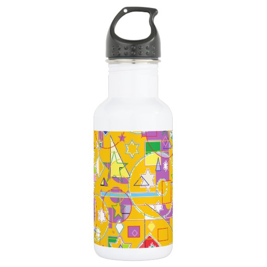 Oranje lijn waterfles  (Voorkant)