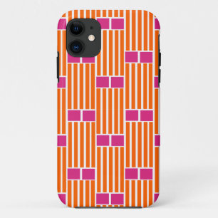 Oranje lijnen en roze dozen Case-Mate iPhone case
