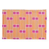 Oranje lijnen en roze dozen kussensloop (Achterkant)