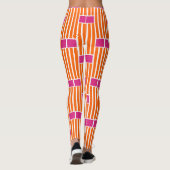 Oranje lijnen en roze dozen leggings (Achterkant)