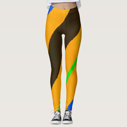 Oranje lijnen leggings (Voorkant)