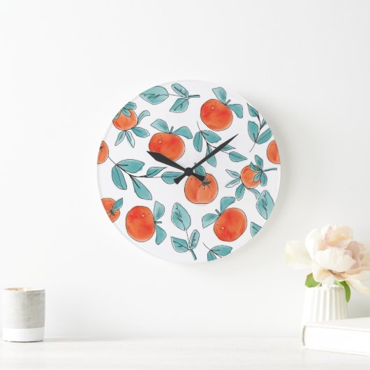 Oranje lijnkunst: naadloos patroon grote klok (Huis)