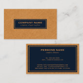 Oranje lijnstructuur en blauwe achtergrond visitekaartje (Voorkant / Achterkant)