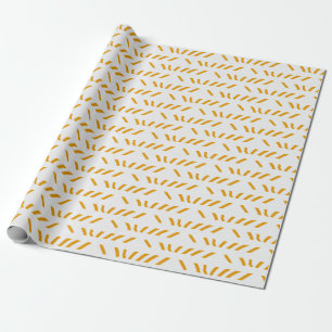 oranje lijntekenpatroon cadeaupapier