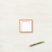 Oranje lijst met taken post-it® notes (Op bureau)