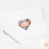 Oranje Lila Shabby Poppy Poppies Bedankt Hart Sticker (Envelop)
