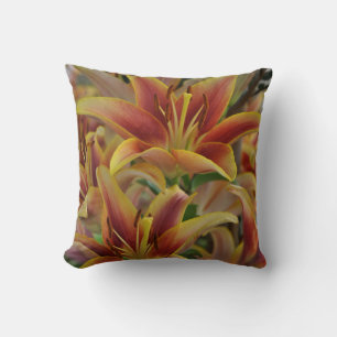 Oranje lileuzen florale afdruk kussen