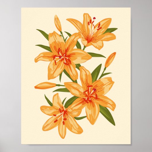 Oranje Lilies. Aantekening van de ventilator Poster (Voorkant)